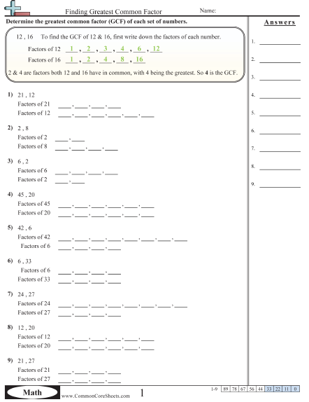 Factor Worksheets Free CommonCoreSheets